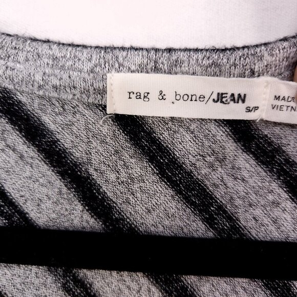Rag & Bone T-Shirt Dress Size Small Gray Striped Pull Over Tunic Stretch - Picture 4 of 11